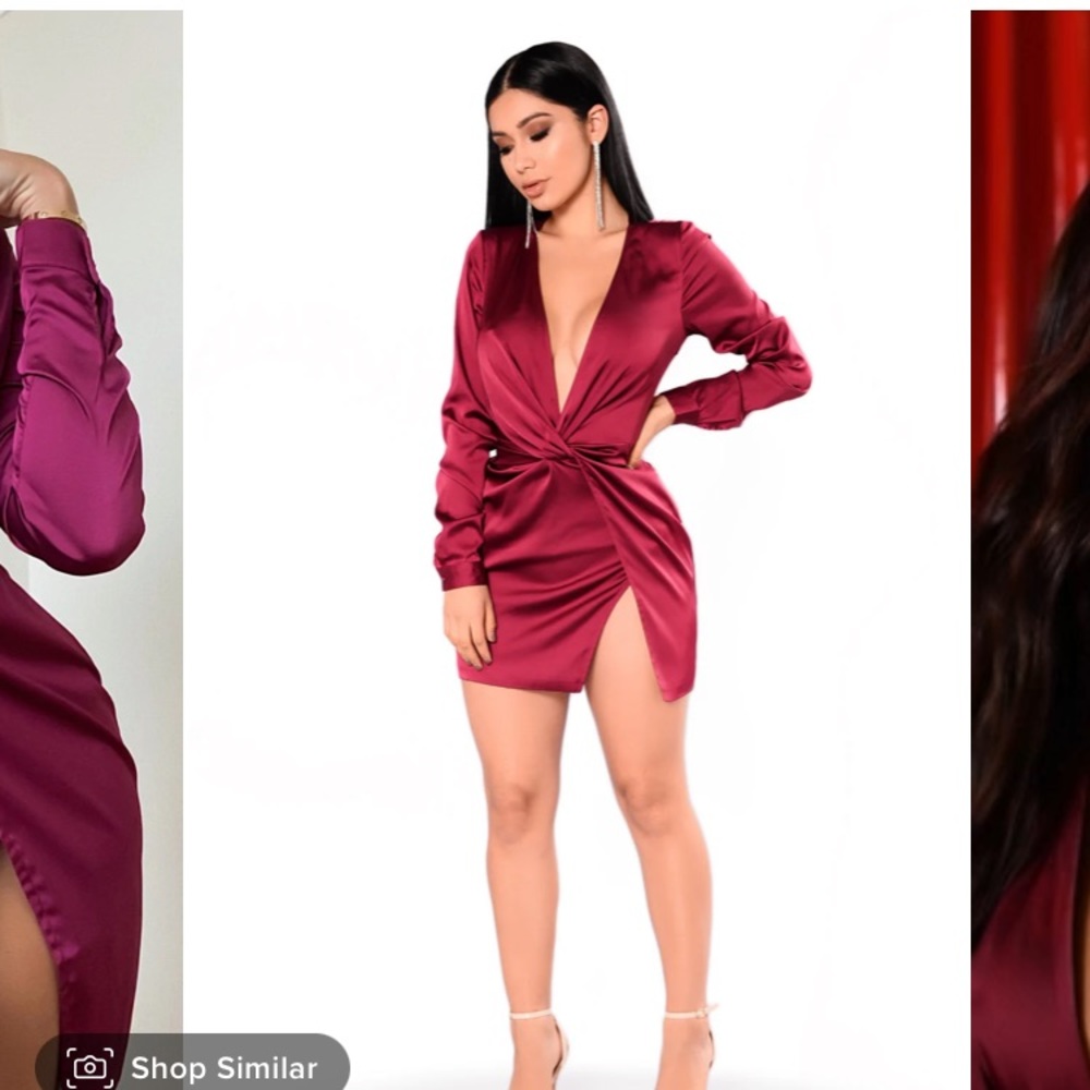 Fashion Nova burgundy dress. Size medium